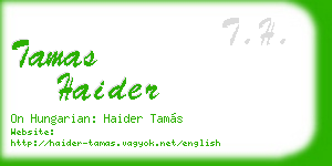tamas haider business card
